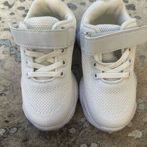 Kids White Velcro Sneakers - sports / cheer - 8.5 toddler - new without box